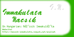 immakulata macsik business card